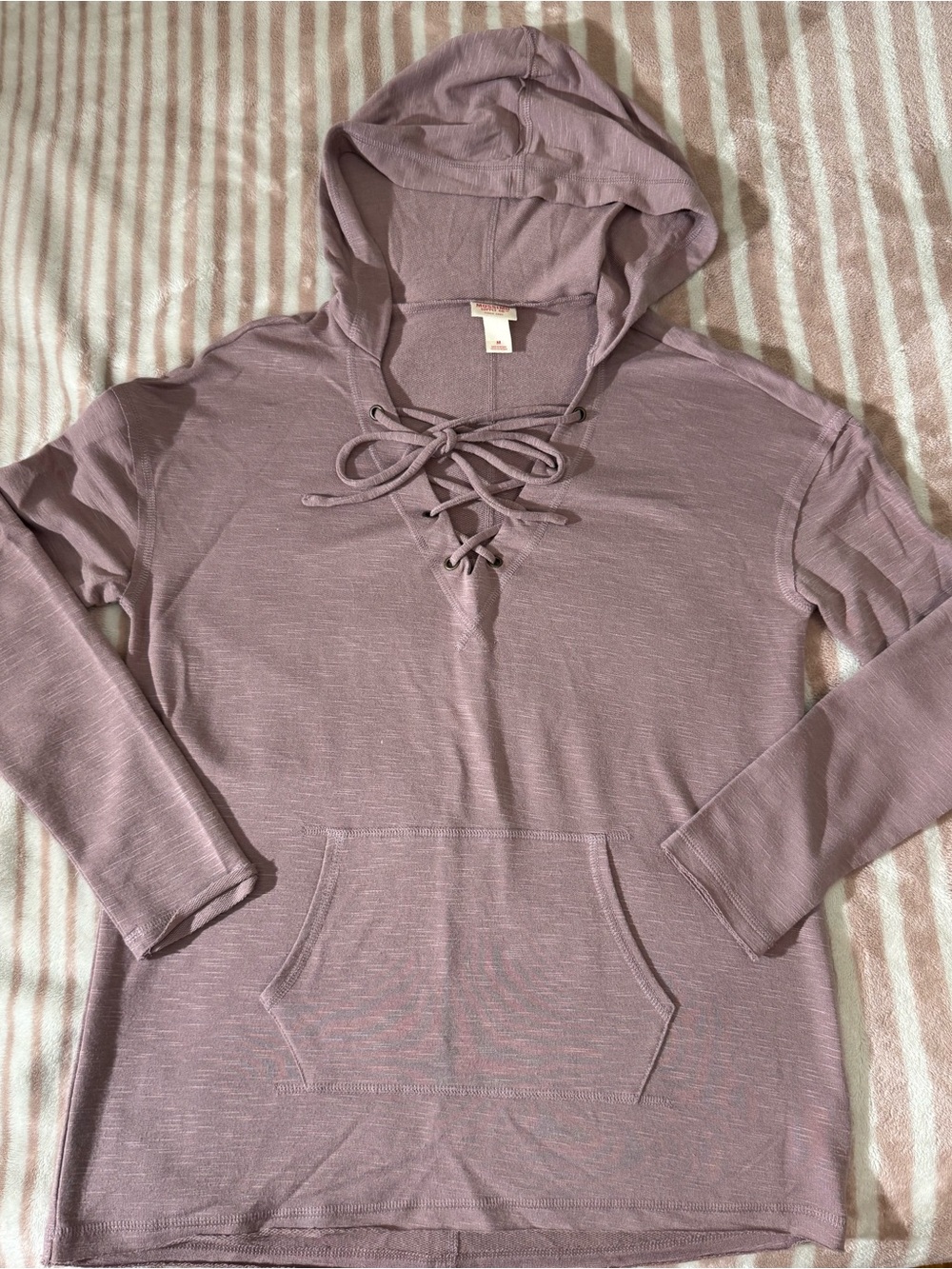 Mossimo Supply Co. Lace-Up Hooded Pullover in Mauve